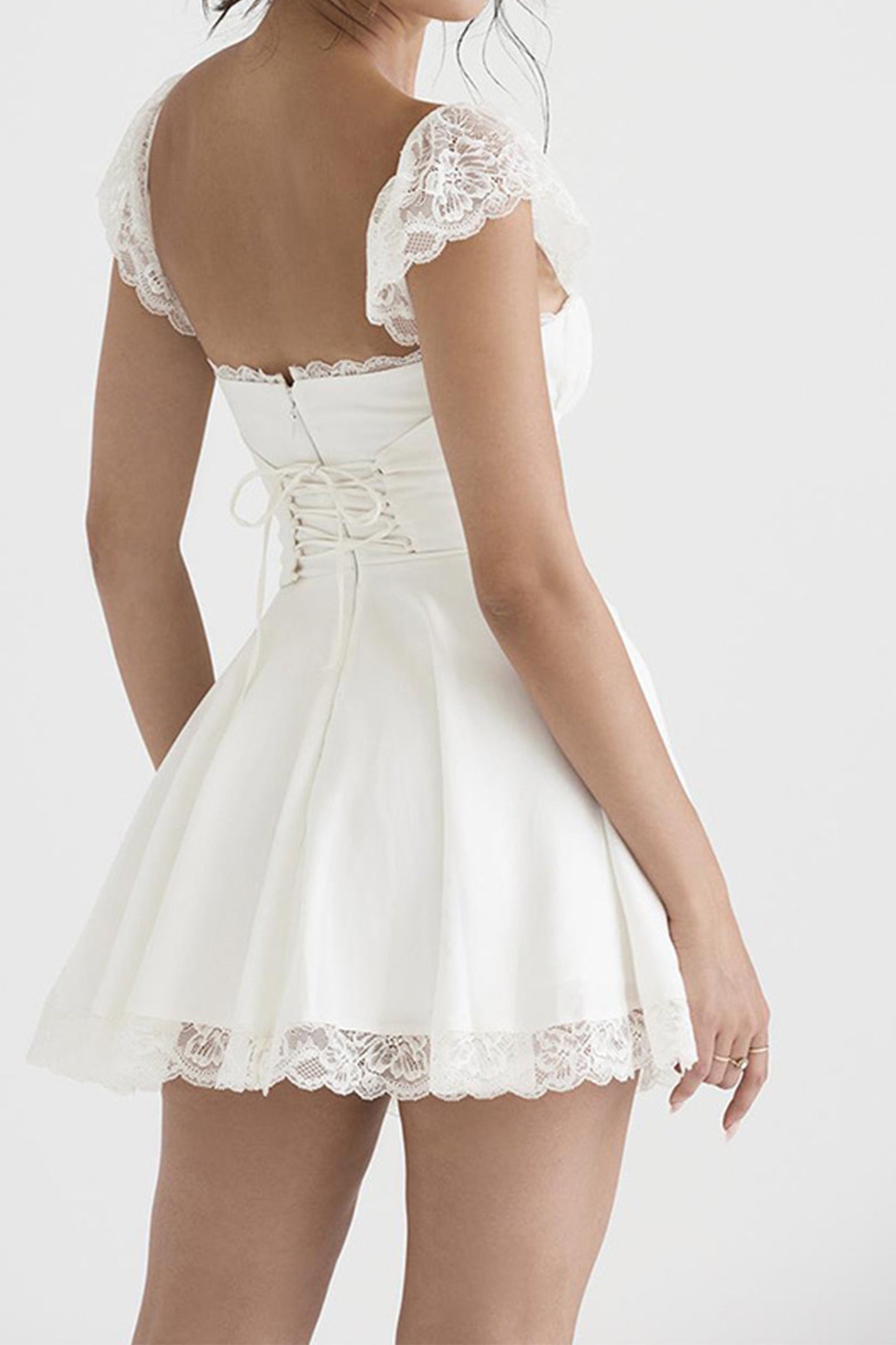 Lace Patchwork Strappy Corset Dress