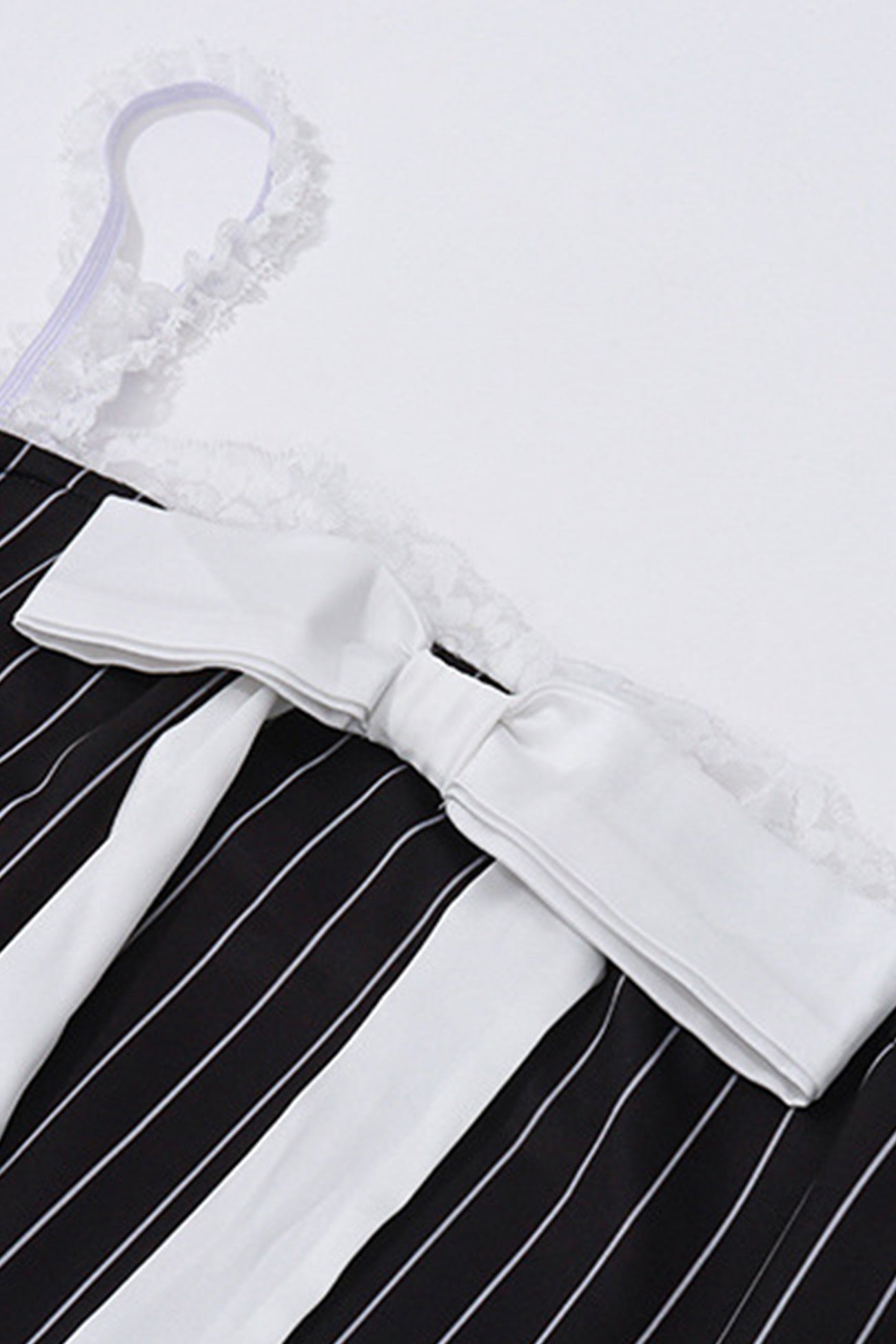 Lace Straps Bow-tie Striped Cami Dress